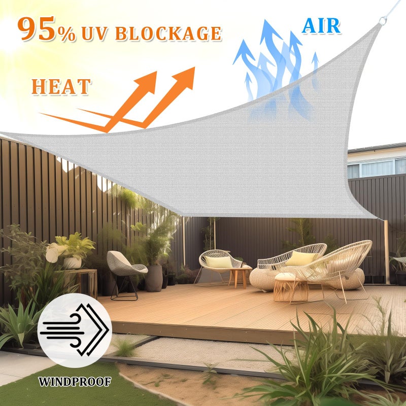 Shade&Beyond Sun Shade Sail 10'x10' Square Canopy Sail Sunshade UV Block for Patio Yard Backyard Light Grey, (We Make Custom Size) - Image 2